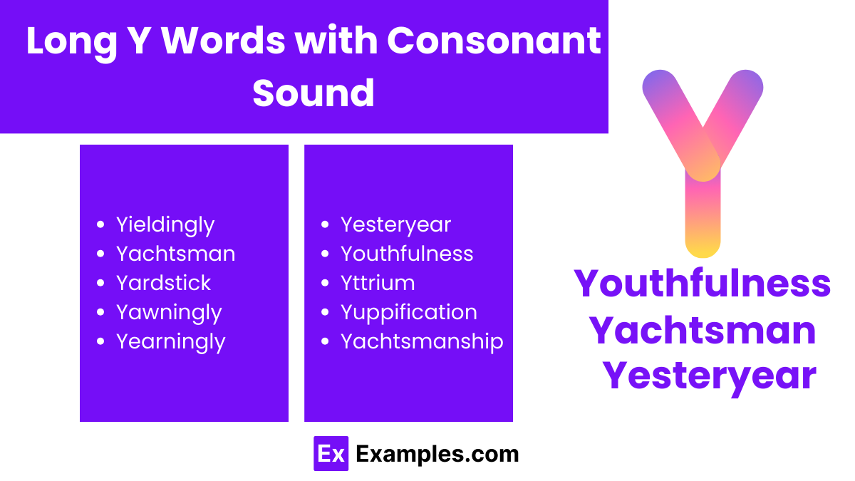 Long Y Words with Consonant Sound