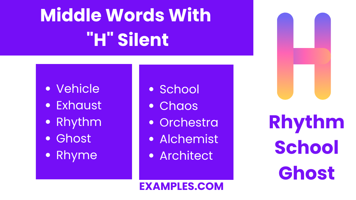 middle word with h silent