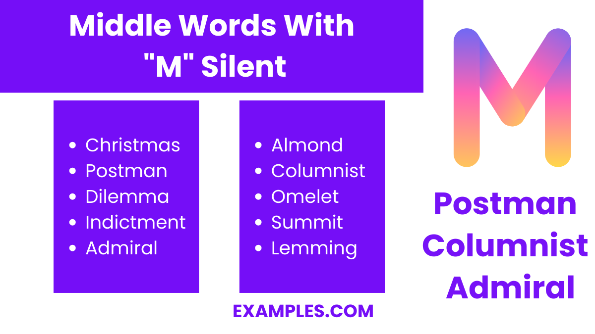 middle words with m silent