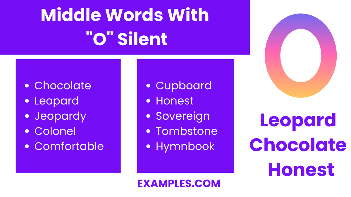 middle words with o silent