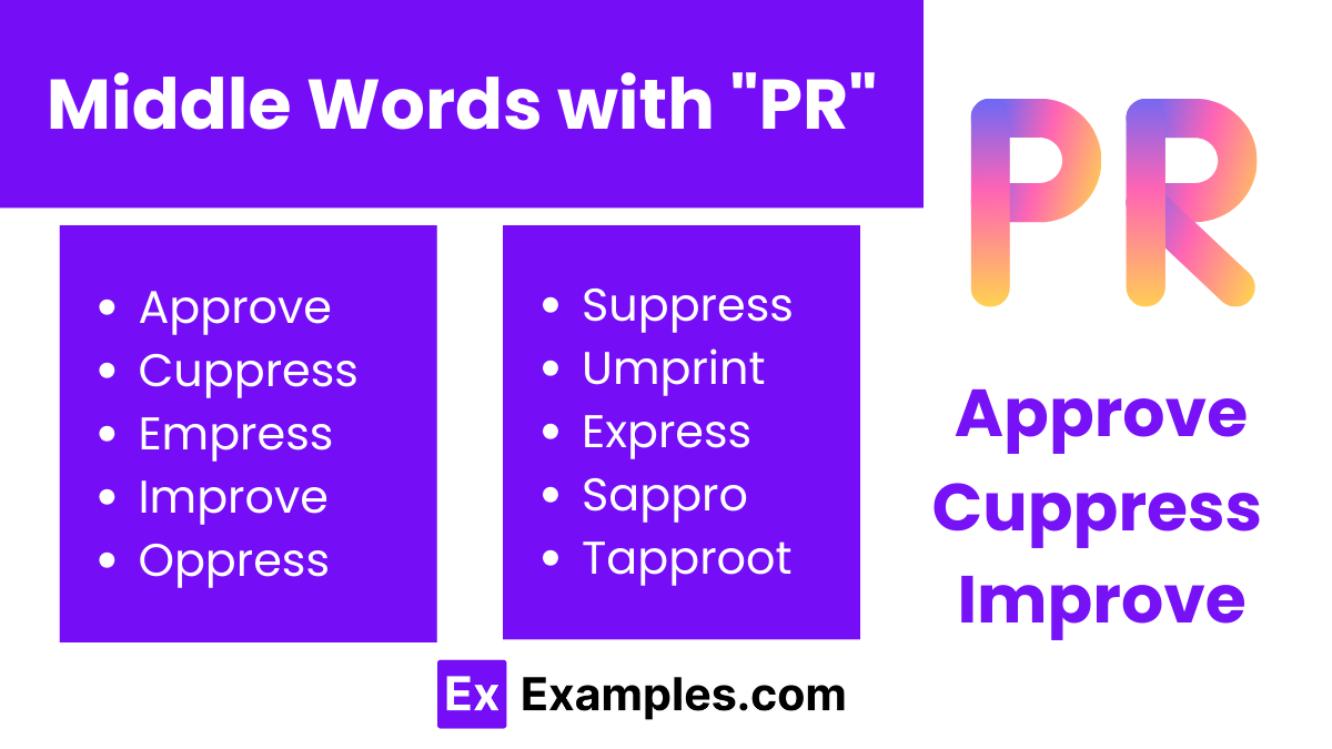 middle words with pr