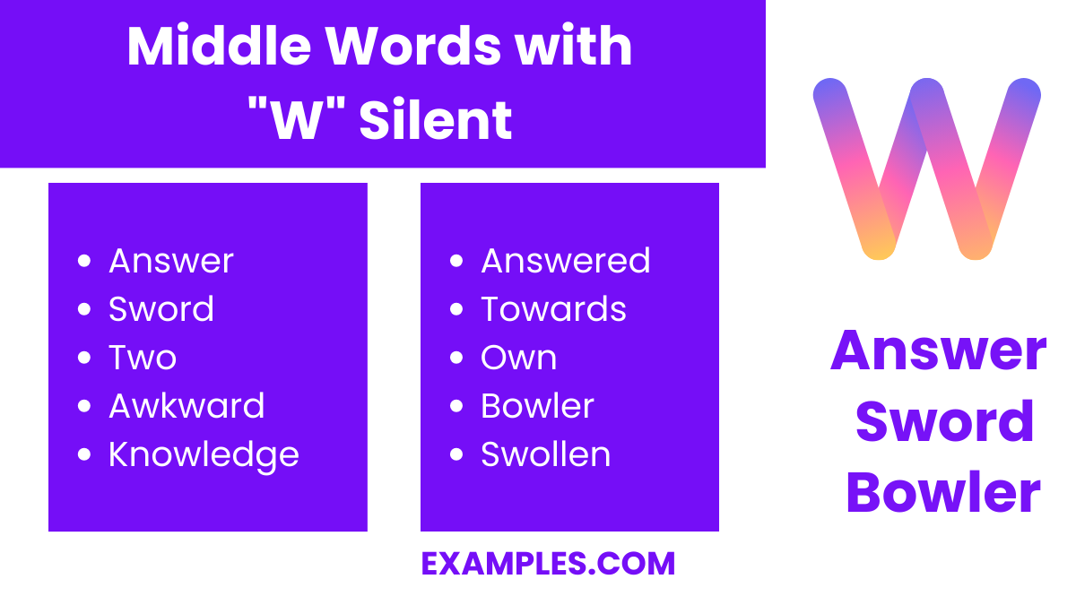 middle words with w silent