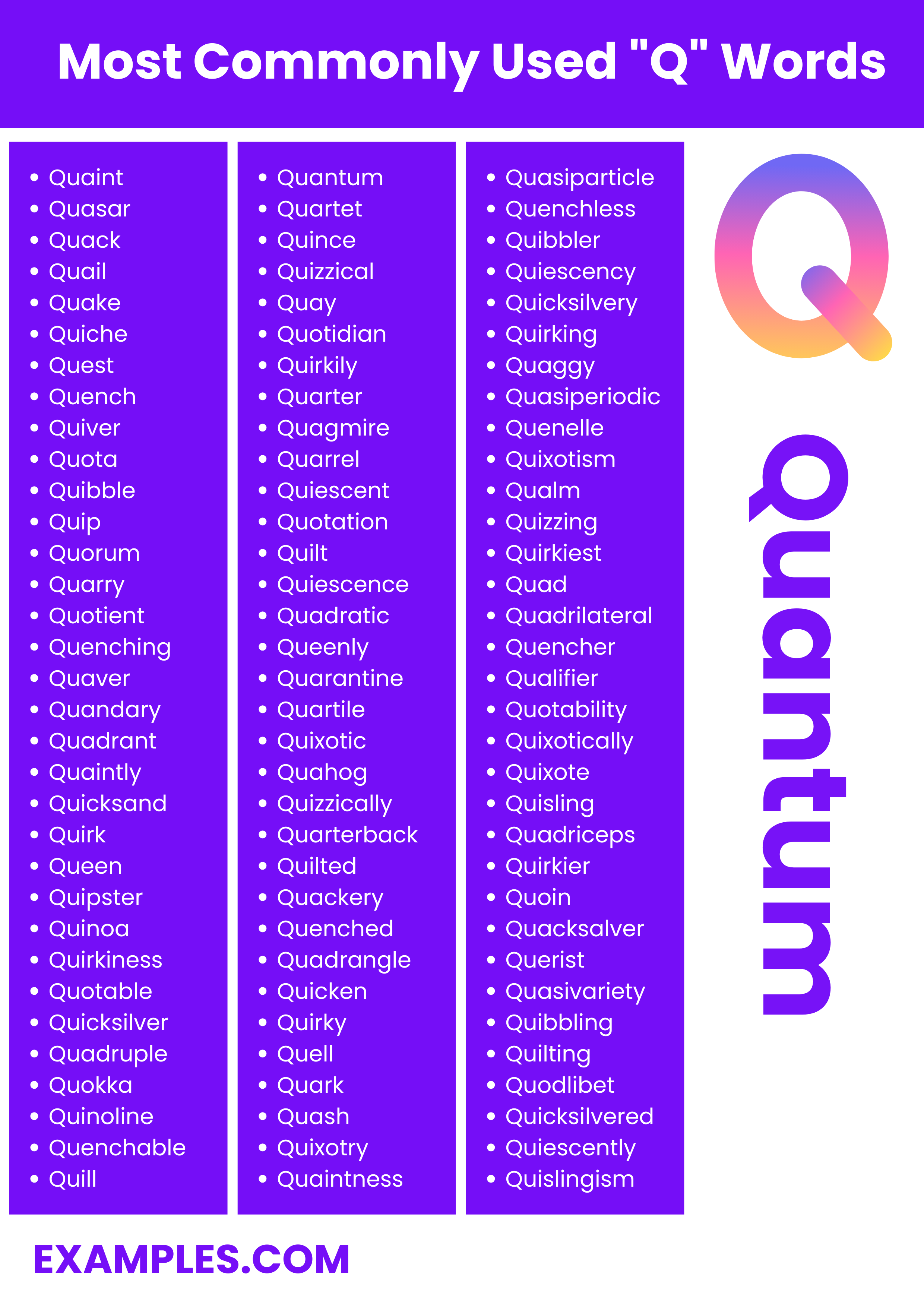 450+ 10 Letter Words With Q, Meaning, PDF