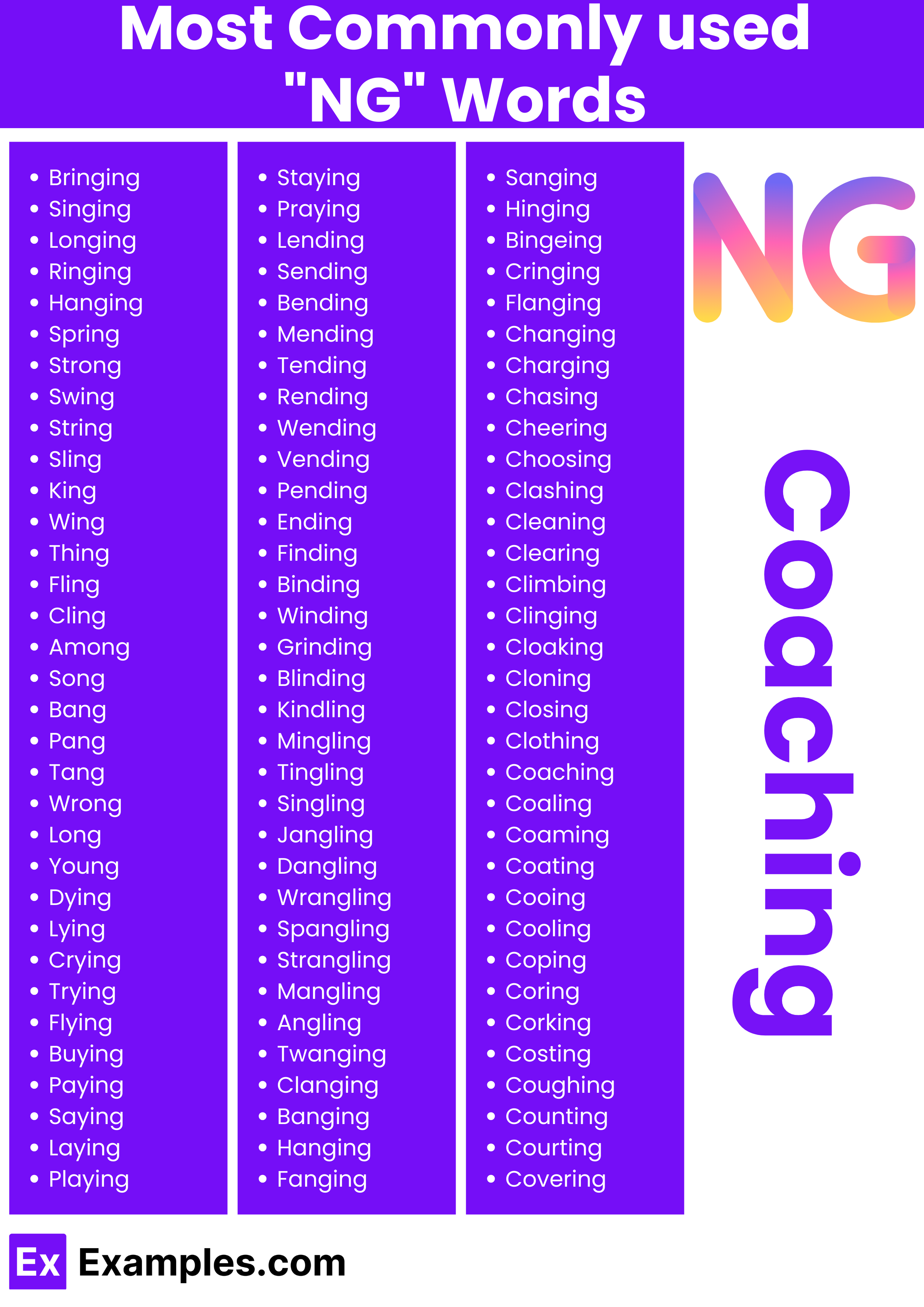 most commonly used ng word