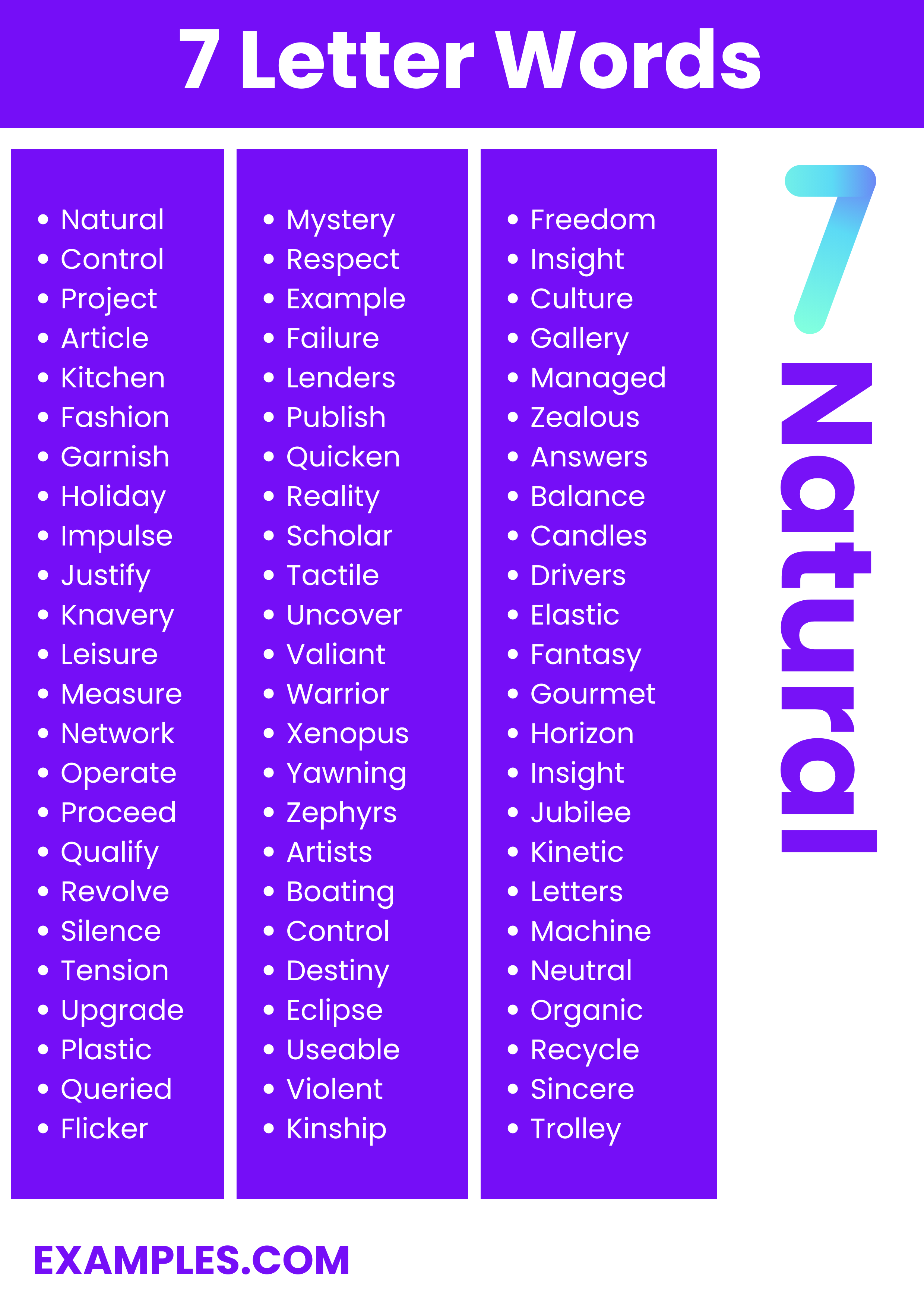 450+ 7 letter words. Meaning, PDF