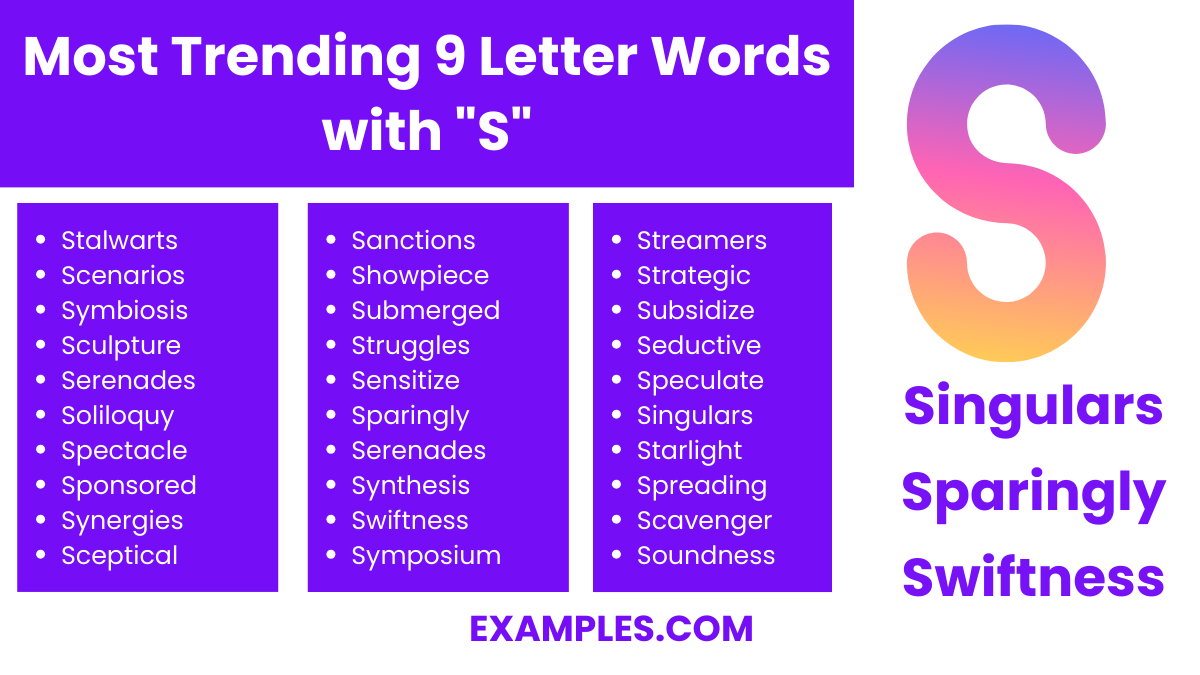most trending 9 letter words with s