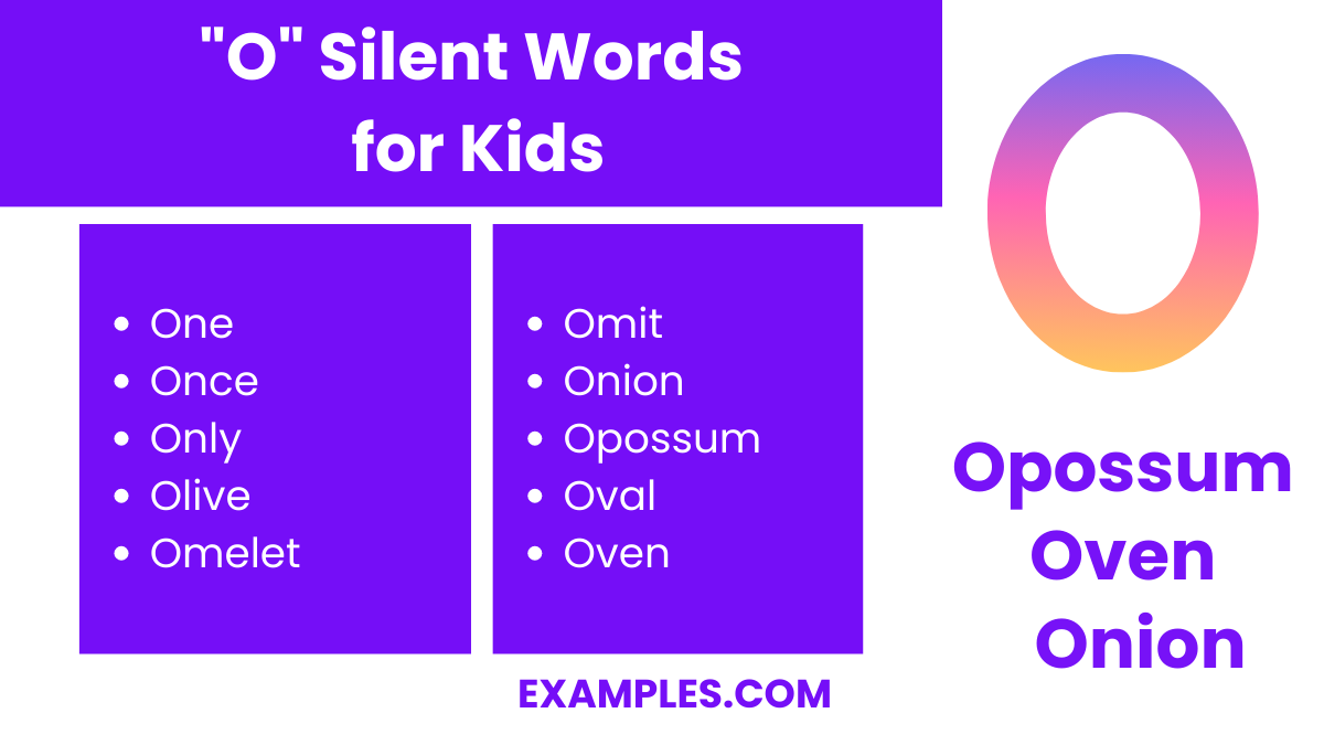 o silent words for kids