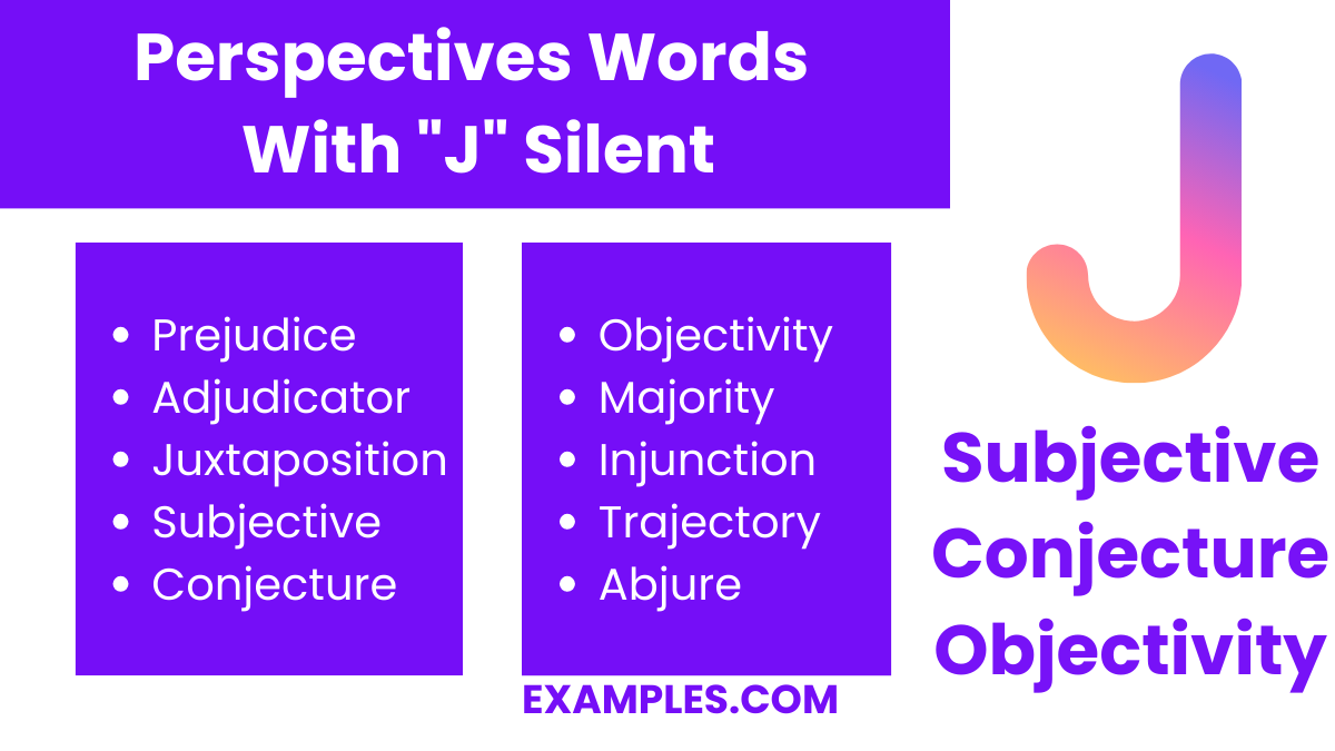 perspectives words with j silent