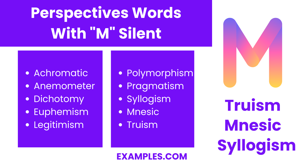 perspectives words with m silent