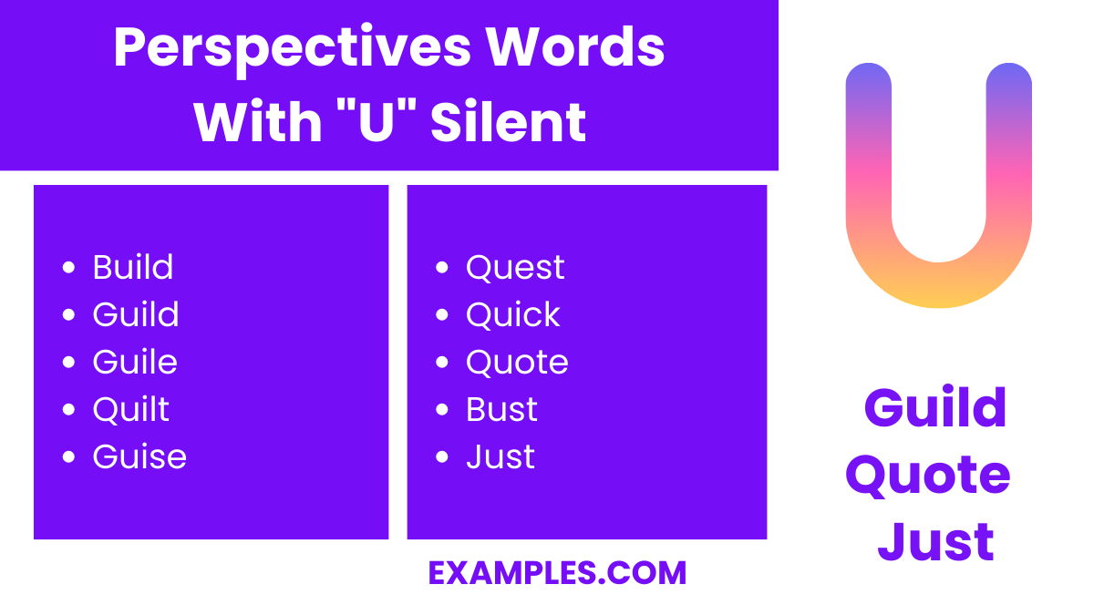 perspectives words with u silent