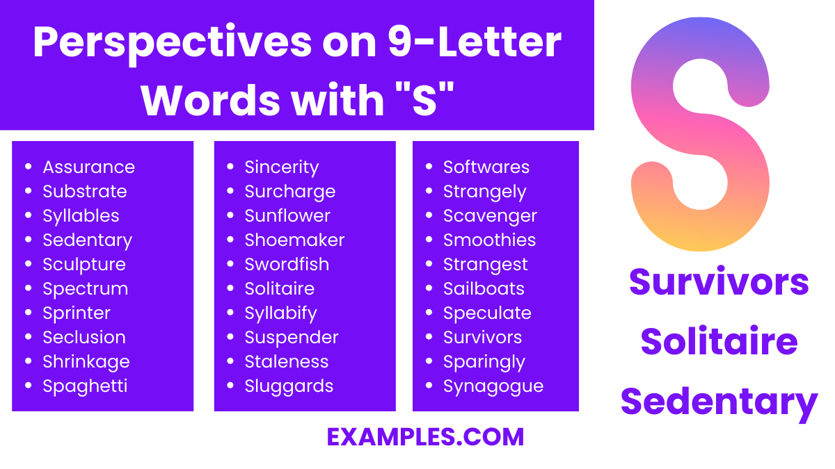 perspectives on 9 letter words with s