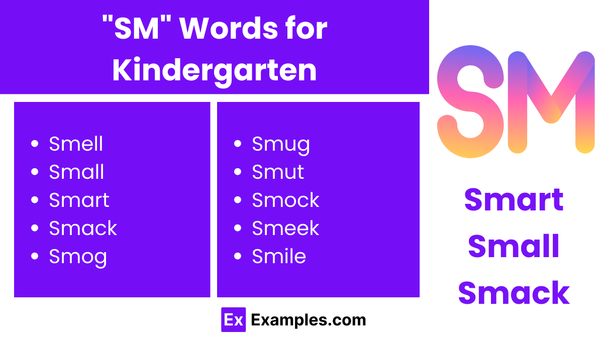 sm words for kindergarten