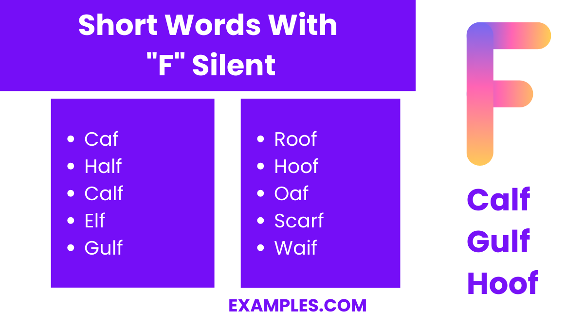short words with f silent