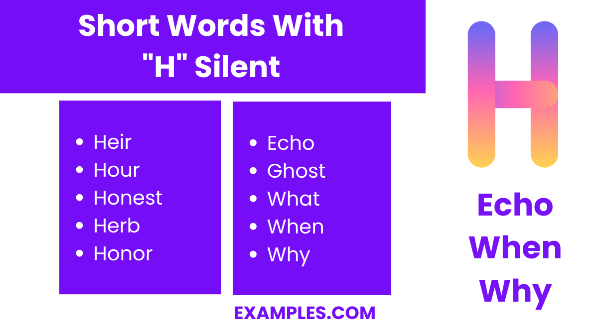 short words with h silent