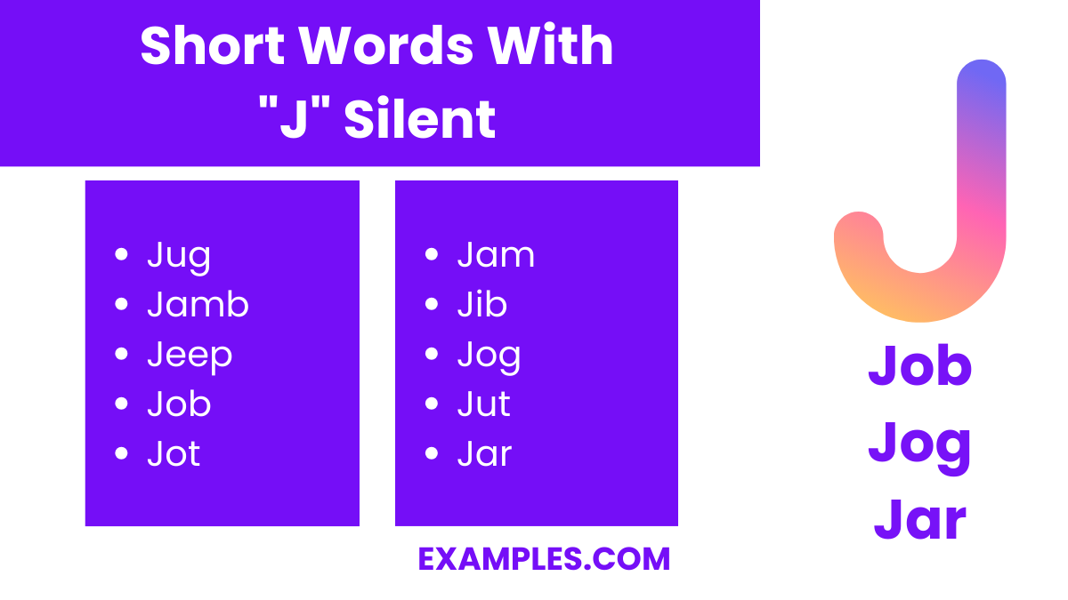 short words with j silent