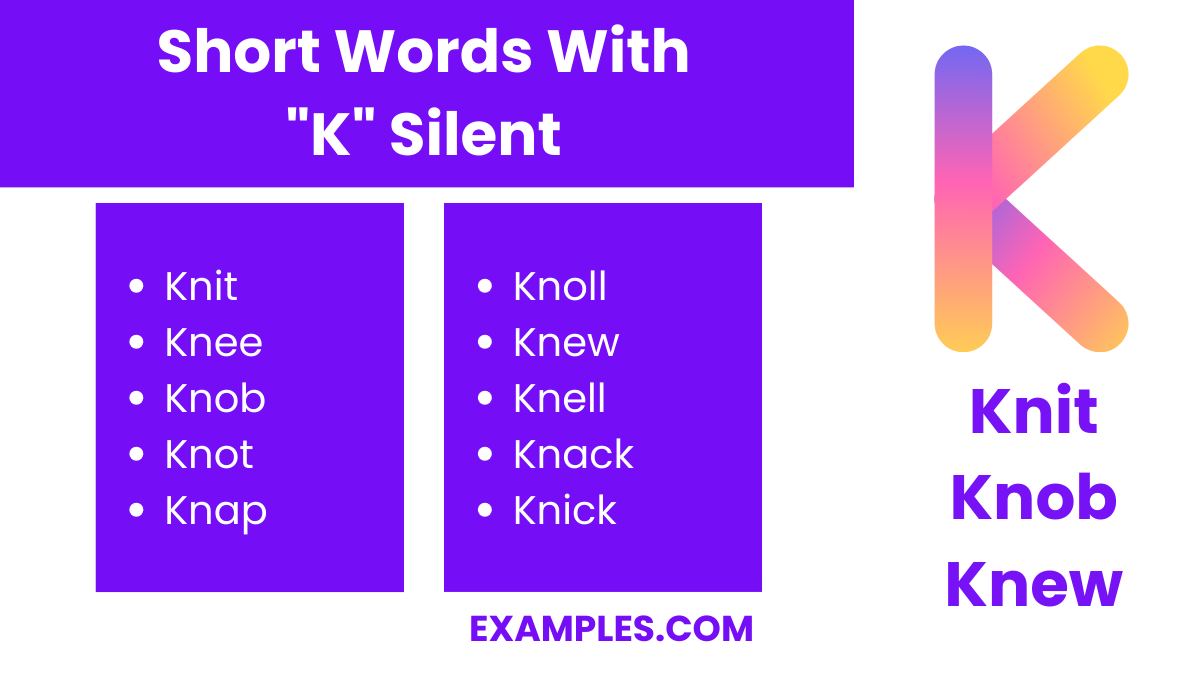 short words with k silent