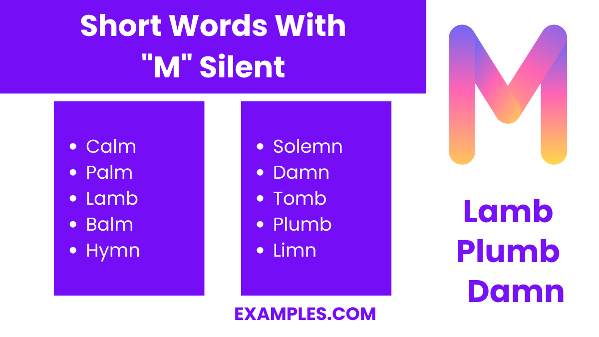 short words with m silent