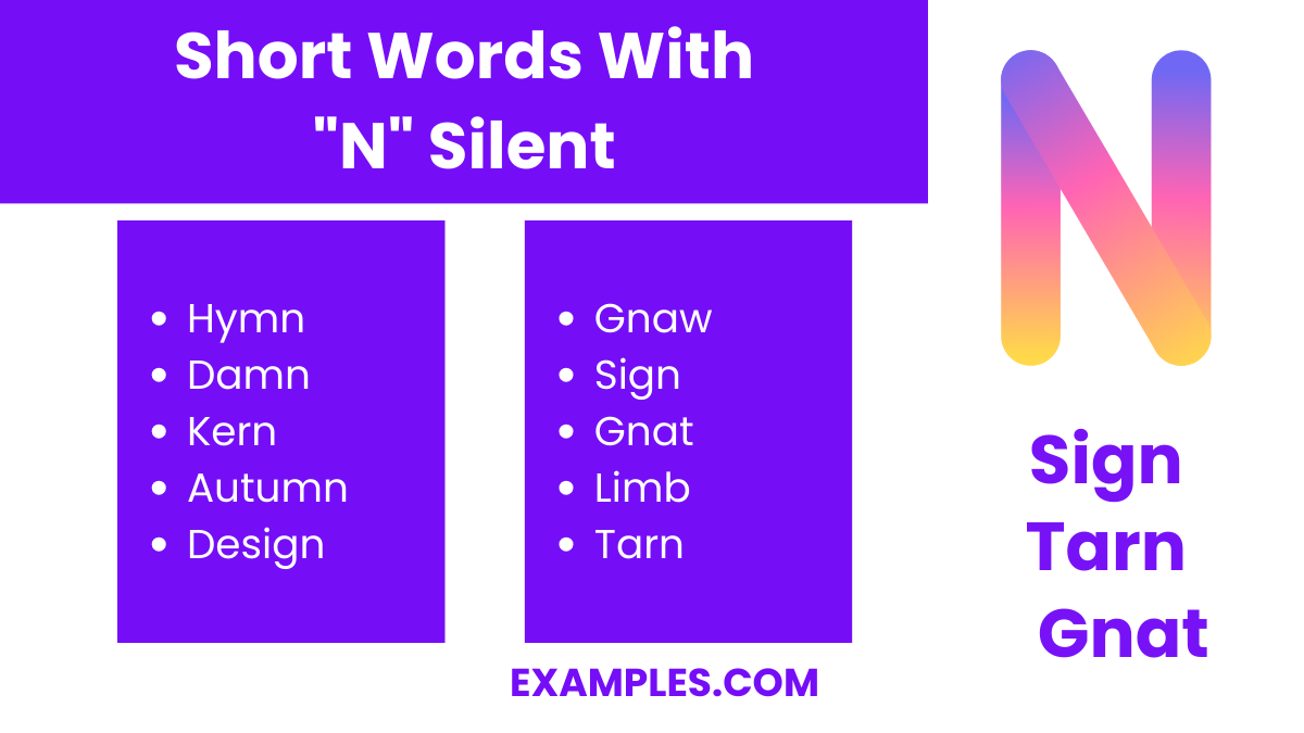 short words with n silent