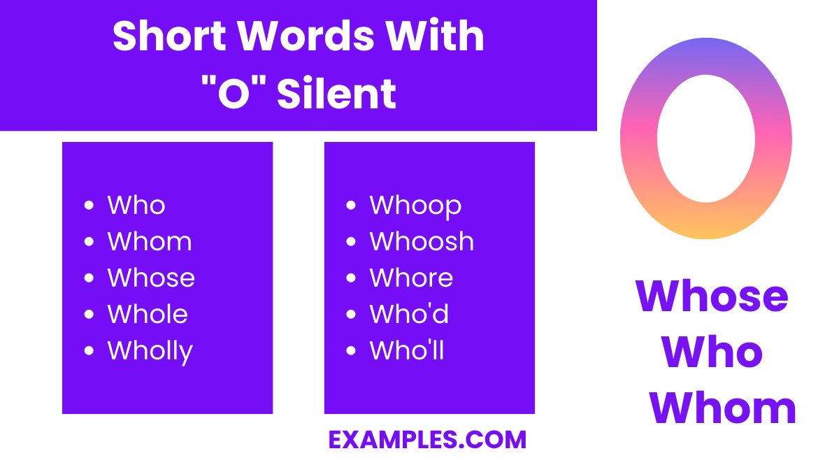 short words with o silent
