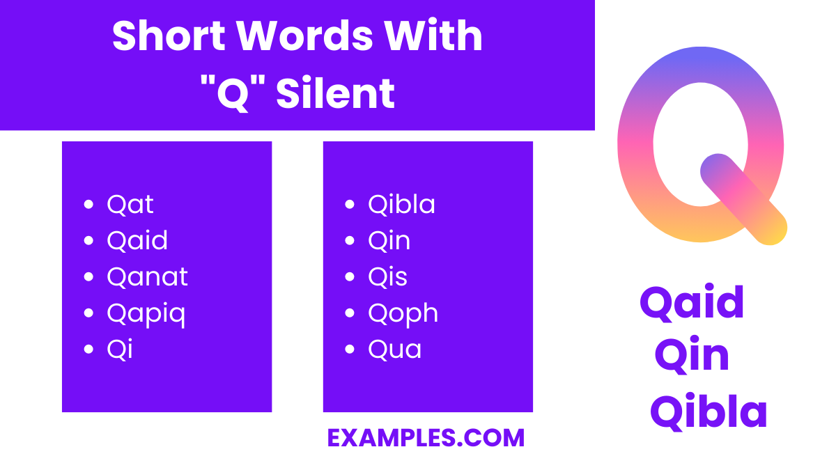 short words with q silent
