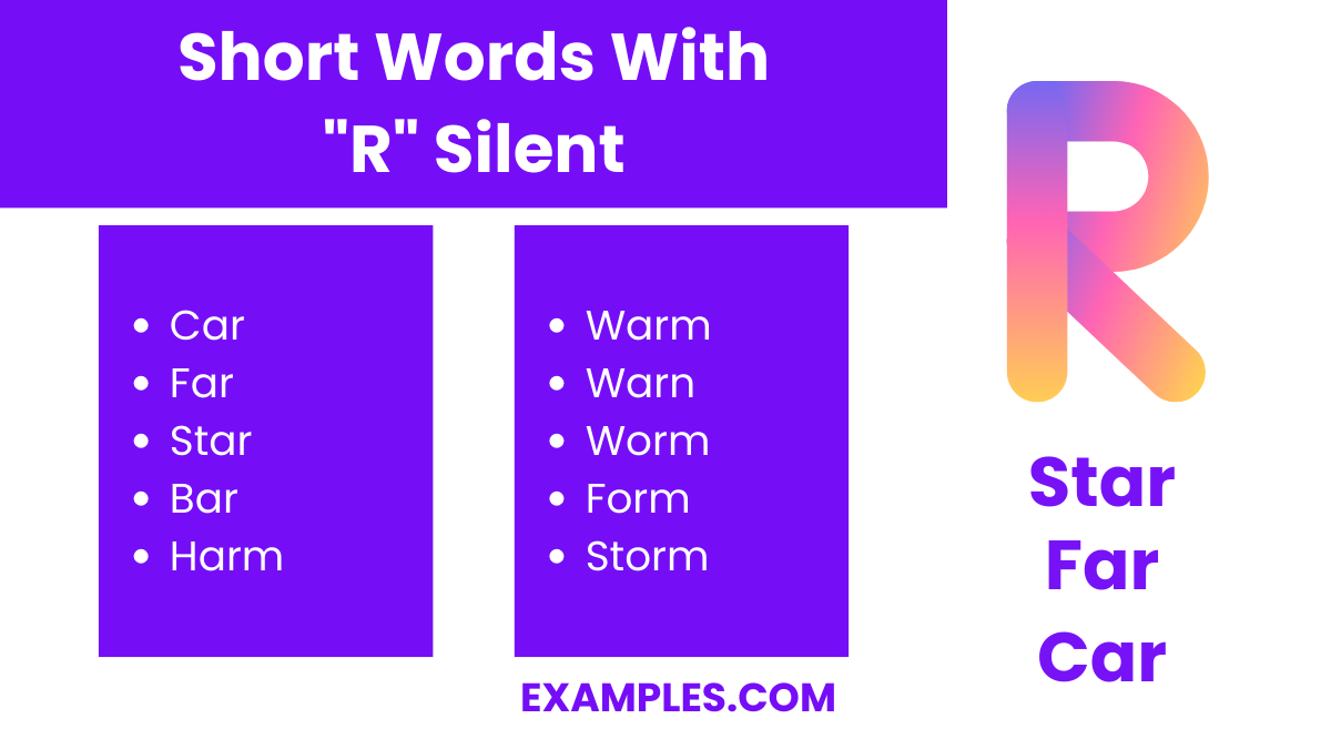 short words with r silent