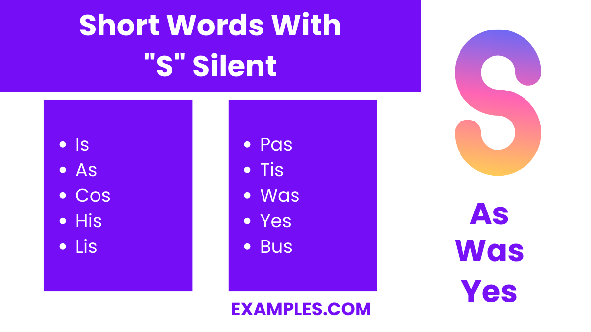 short words with s silent