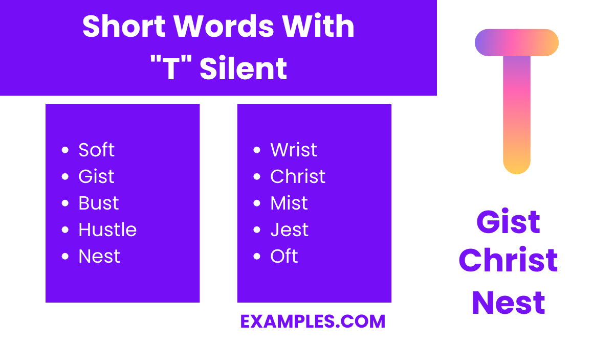 short words with t silent