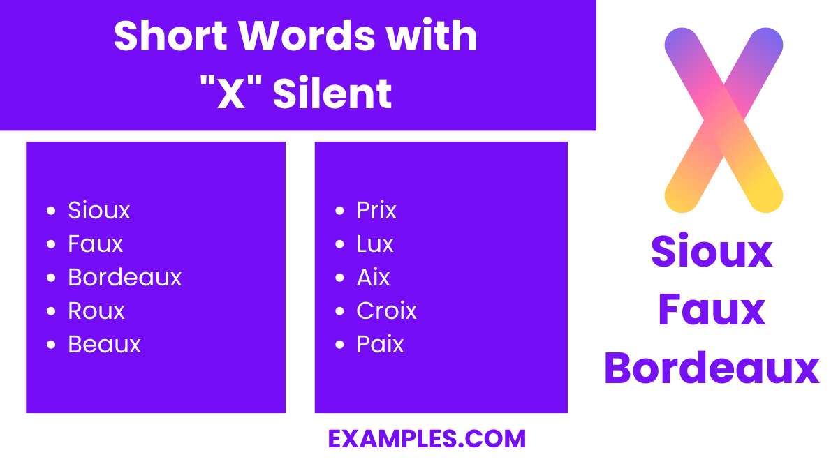 short words with x silent