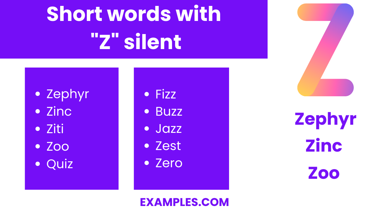 short words with z silent
