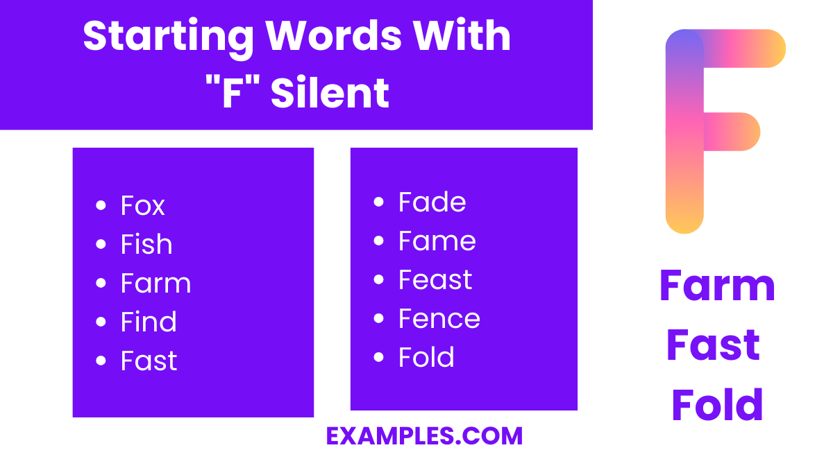 starting words with f silent