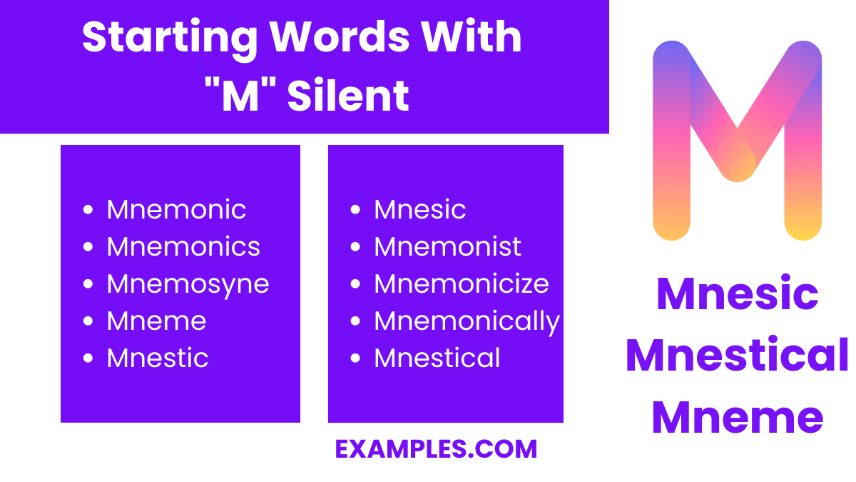 starting words with m silent