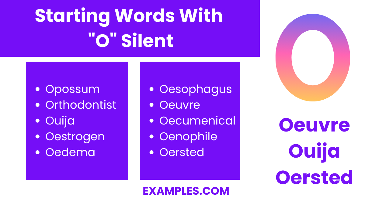 starting words with o silent