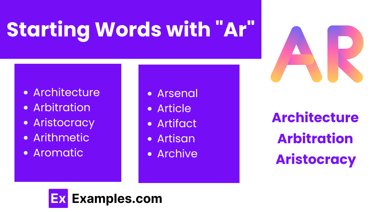 starting words with ar