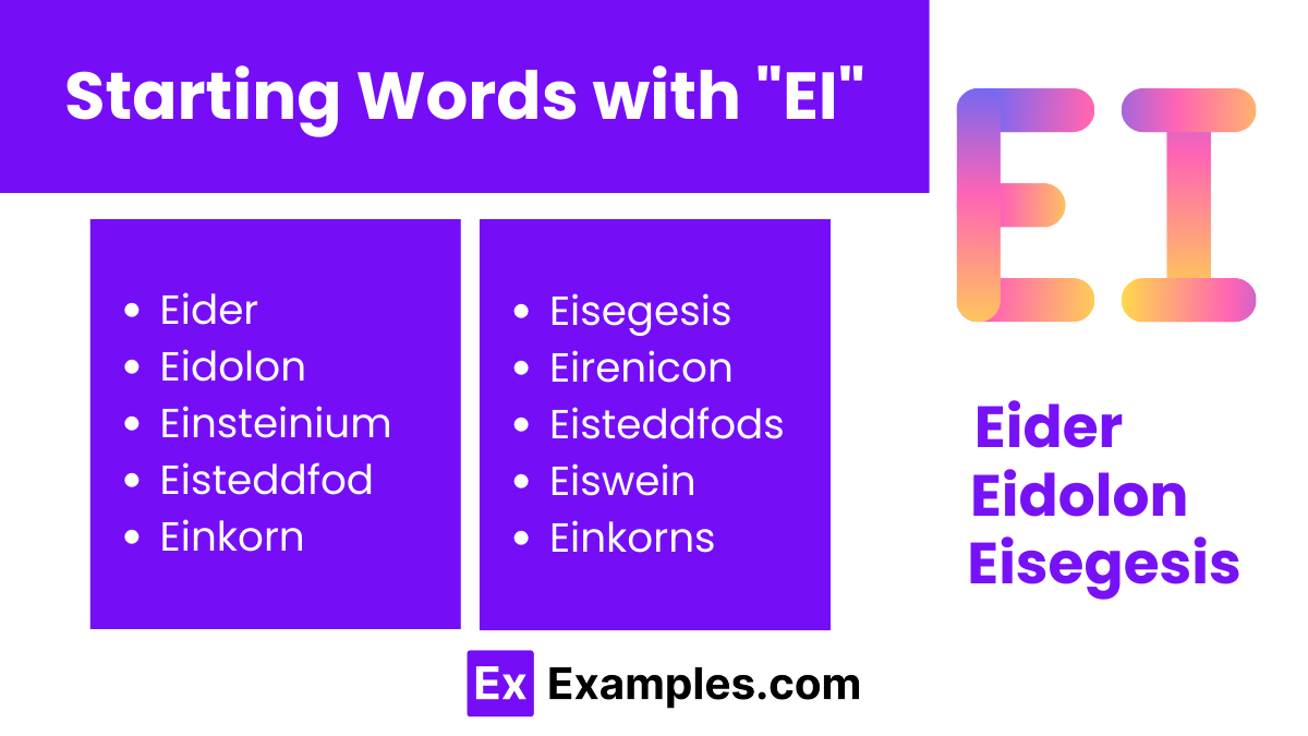 starting words with ei