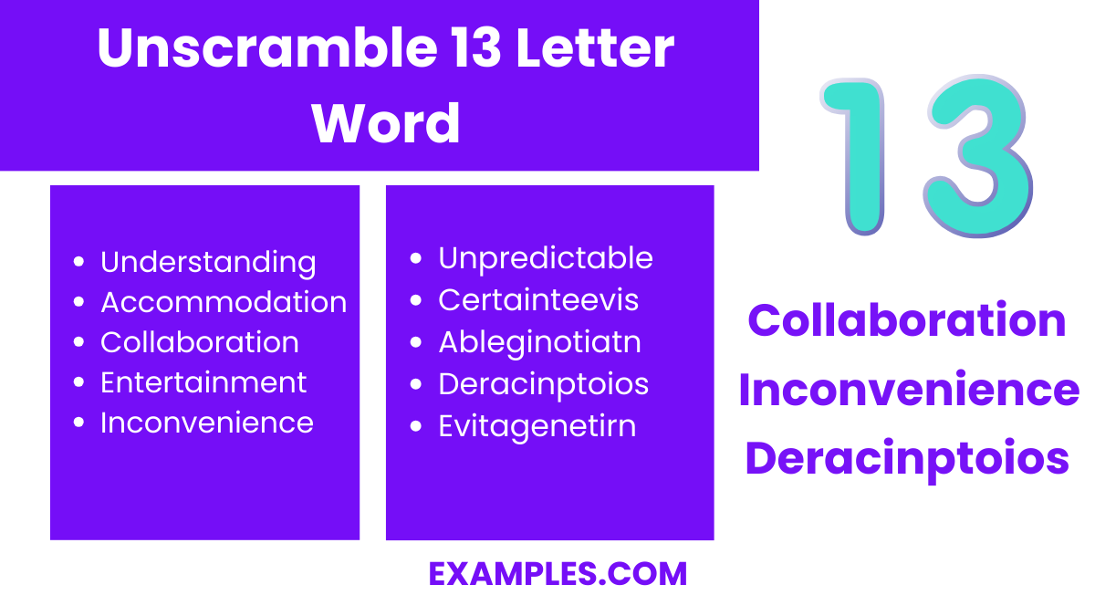 unscramble 13 letter words