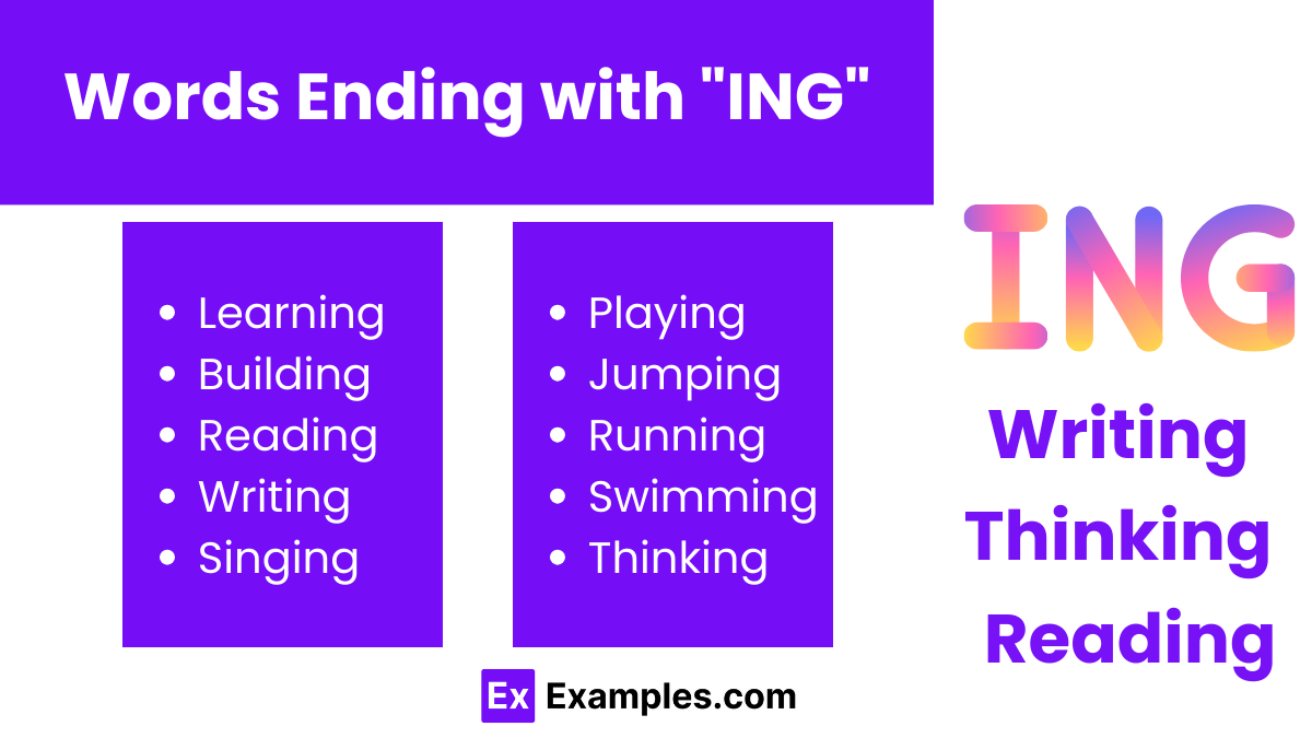 words ending with ing