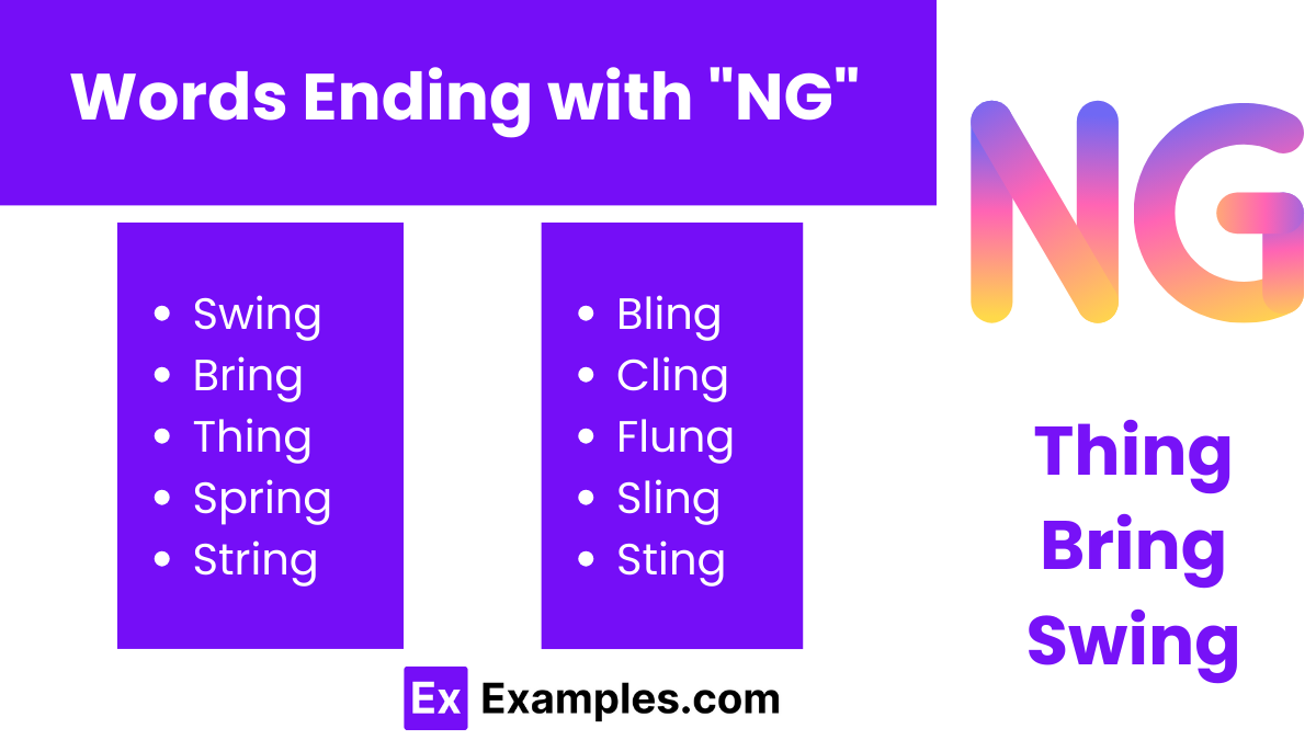 words ending with ng