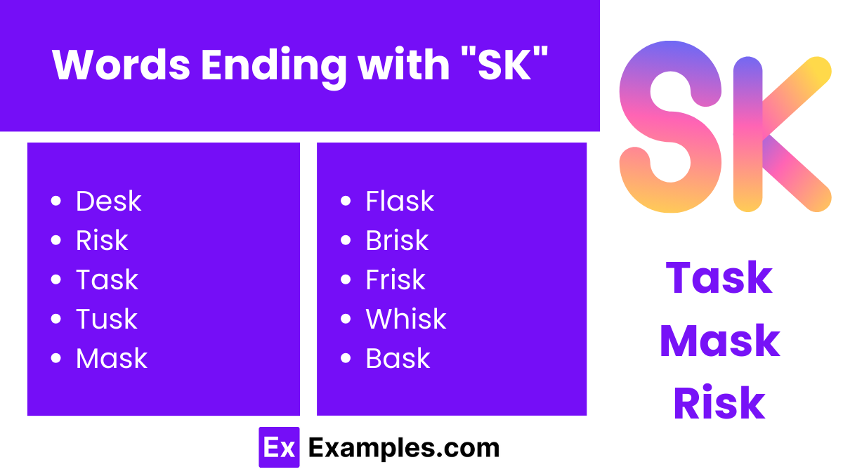 words ending with sk