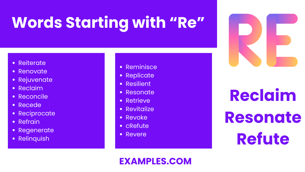 words starting with re