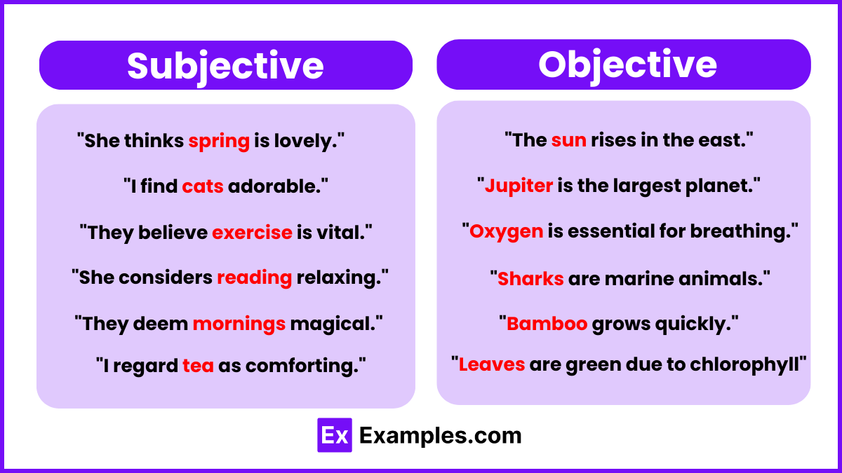Subjective Vs Objective Examples Differences Usage