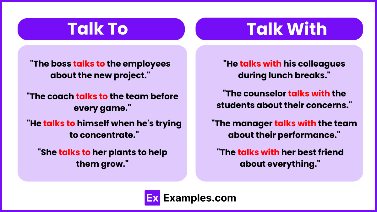 Talk To vs Talk With - Examples, Differences, Usage, Tips