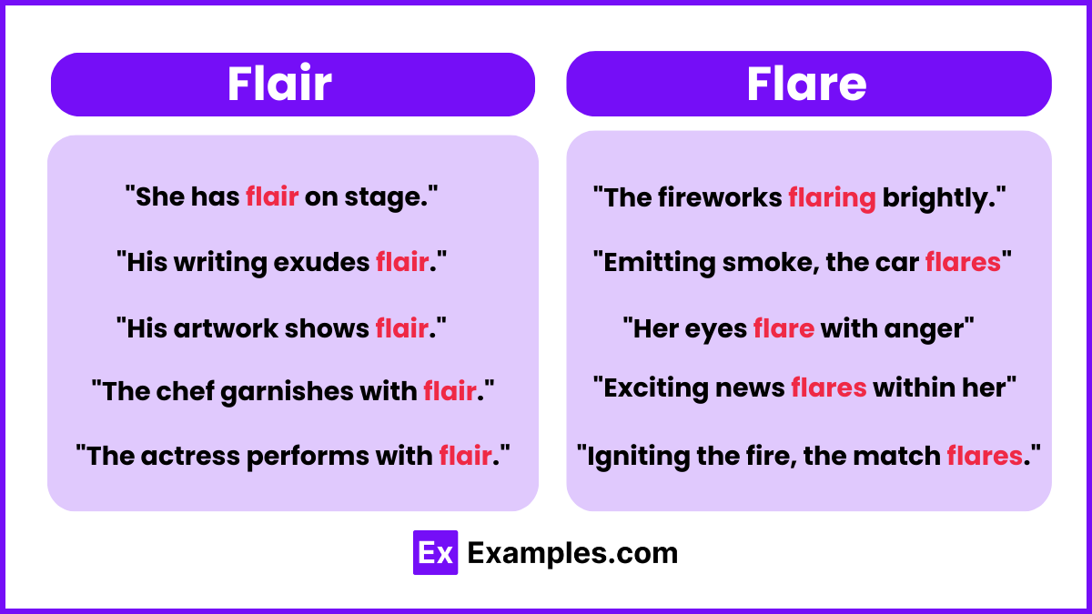 Flair and Flare Examples