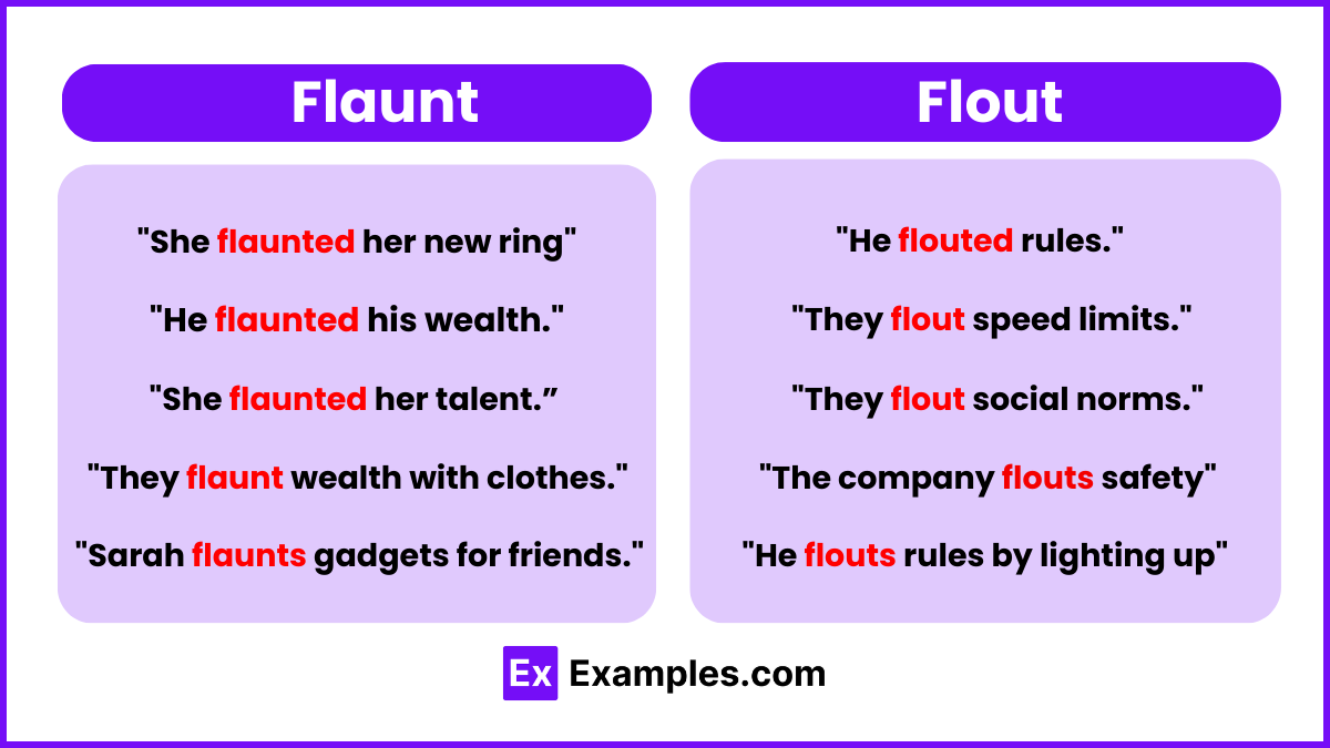 Flaunt and Flout Examples