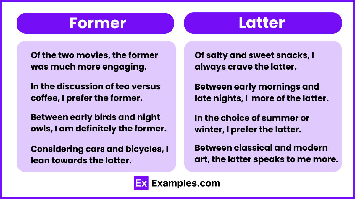 Former and Latter Examples