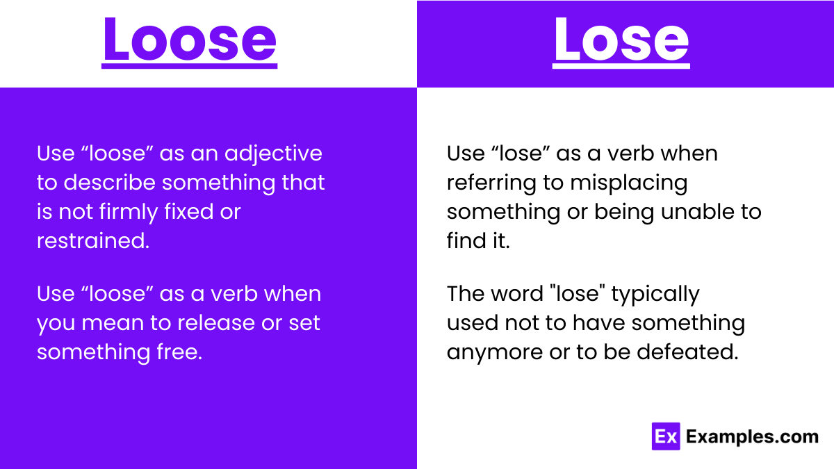 Loose and Lose Usage