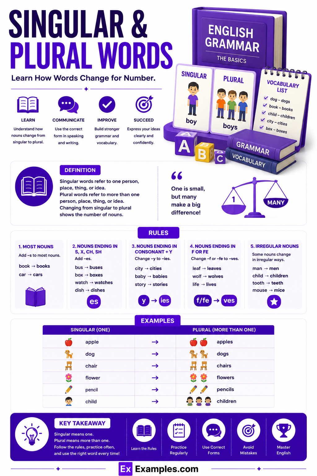 450+ Singular & Plural Words List, Meaning, PDF