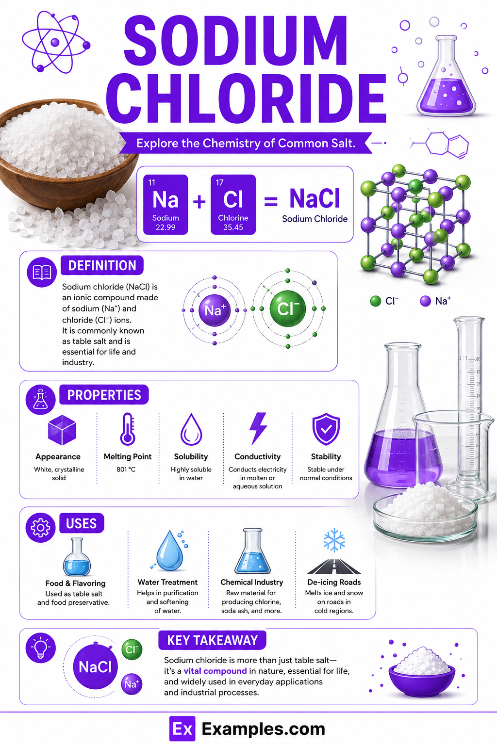Sodium Chloride (NaCl) – Definition, Structure, Properties, Uses