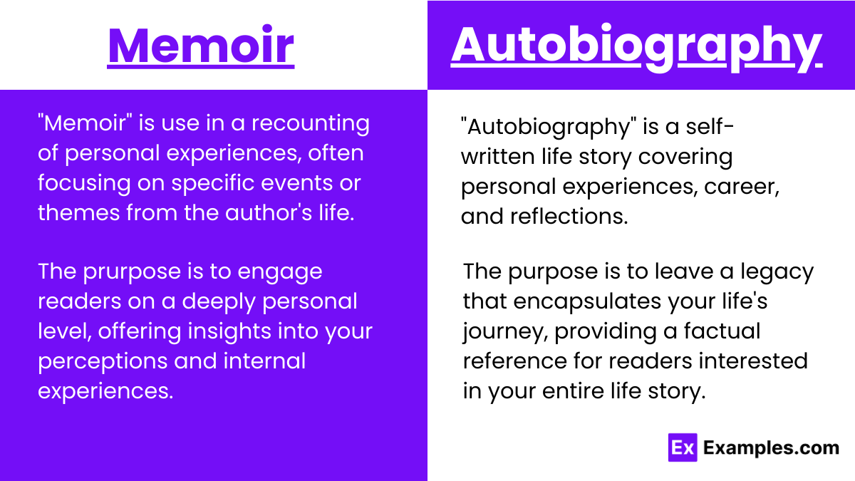 autobiography usage examples