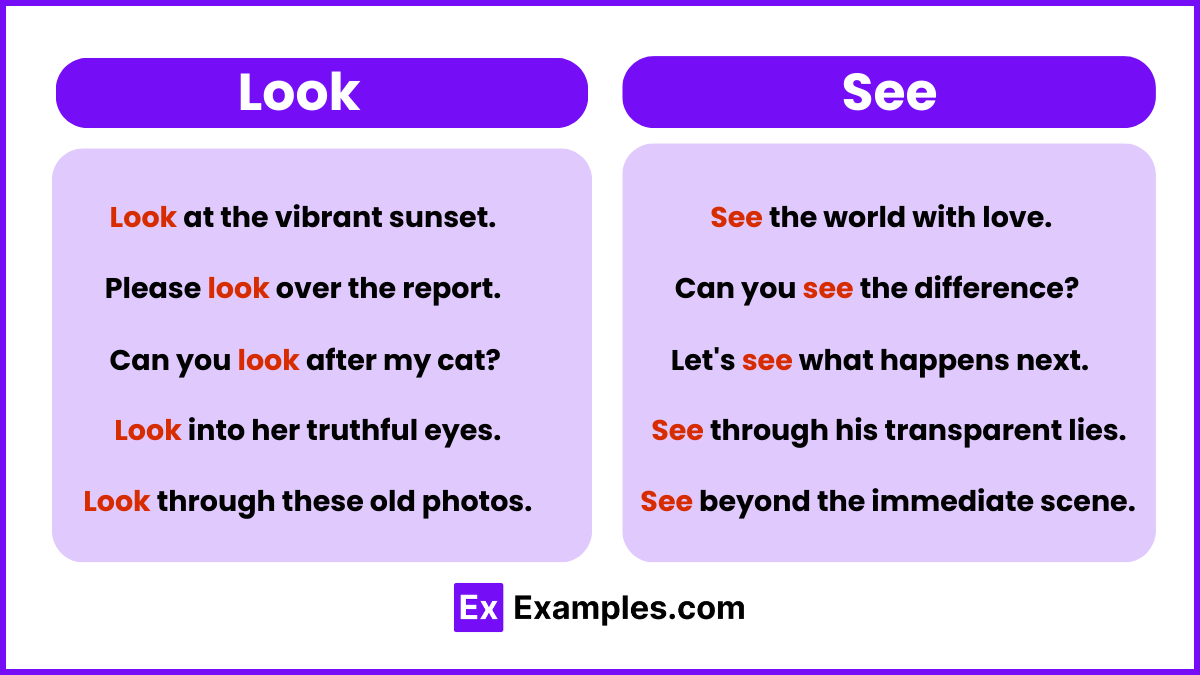 Look and See Examples