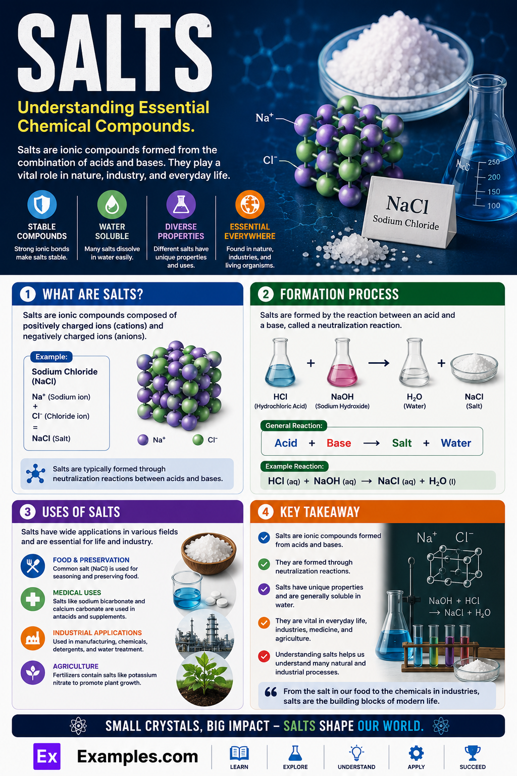 Salts – Definition, Types, Examples, Properties, Uses